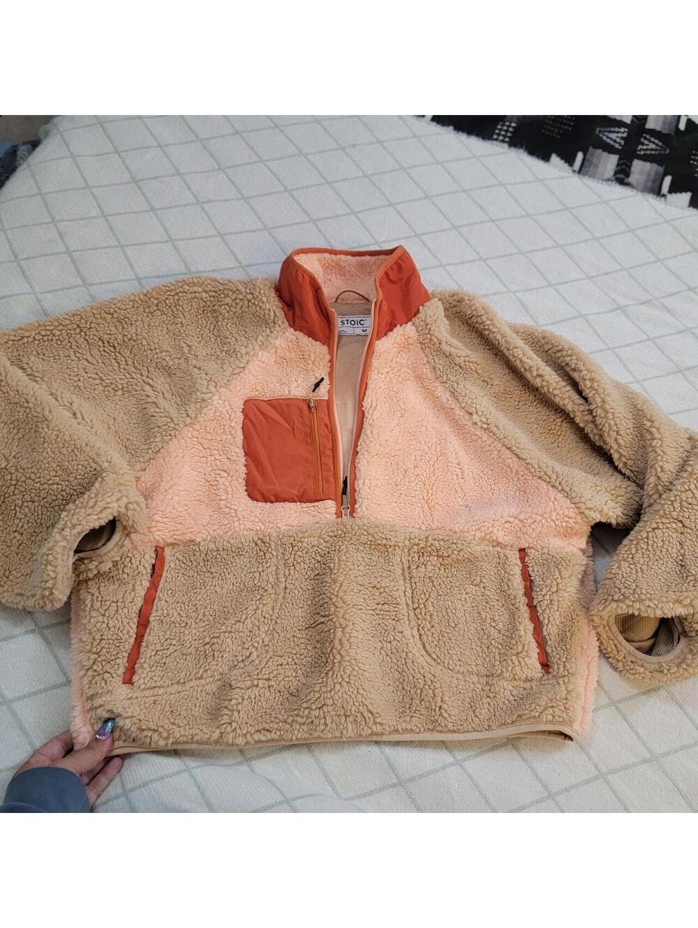 Stoic orange & pink polyester & spandex jacket in size M #stoic #outerwear